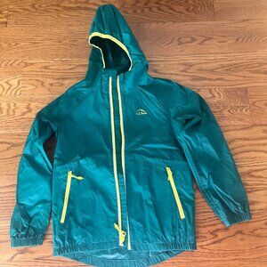 L.L. BEAN Kid's Wind and Rain Reflective Zipper Forest Green Jacket Size 8